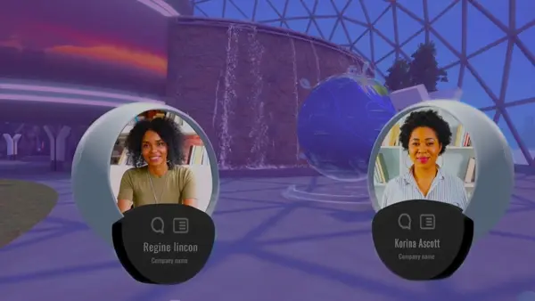 People collaborating in virtual space